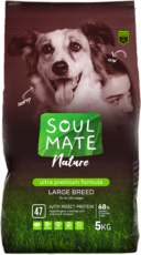 מזון על יבש לכלבים בגודל בינוני וגדול- ללא דגנים עשיר בחלבון חרקים