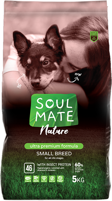 מזון על יבש לכלבים בגודל זעיר וקטן- ללא דגנים עשיר בחלבון חרקים